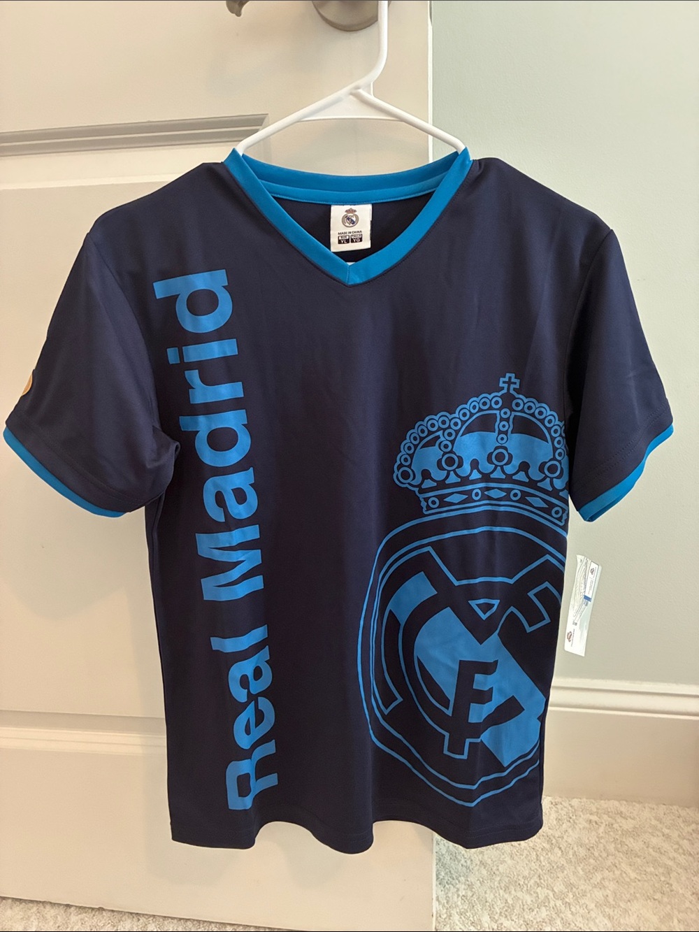 Real Madrid FC Soccor Jersey Navy & Blue Youth Size Large